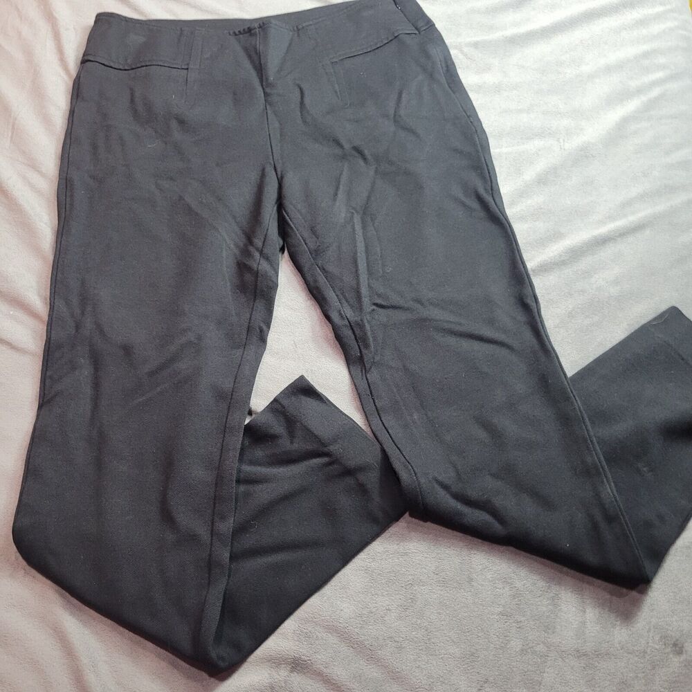 Cabi Pants Womens Size 4 Straight Leg Black Ponte Knit Comfort Stretch Side Zip